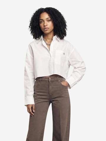 Calvin Klein Jeans Blouse 'LV047F104G' in Wit: voorkant