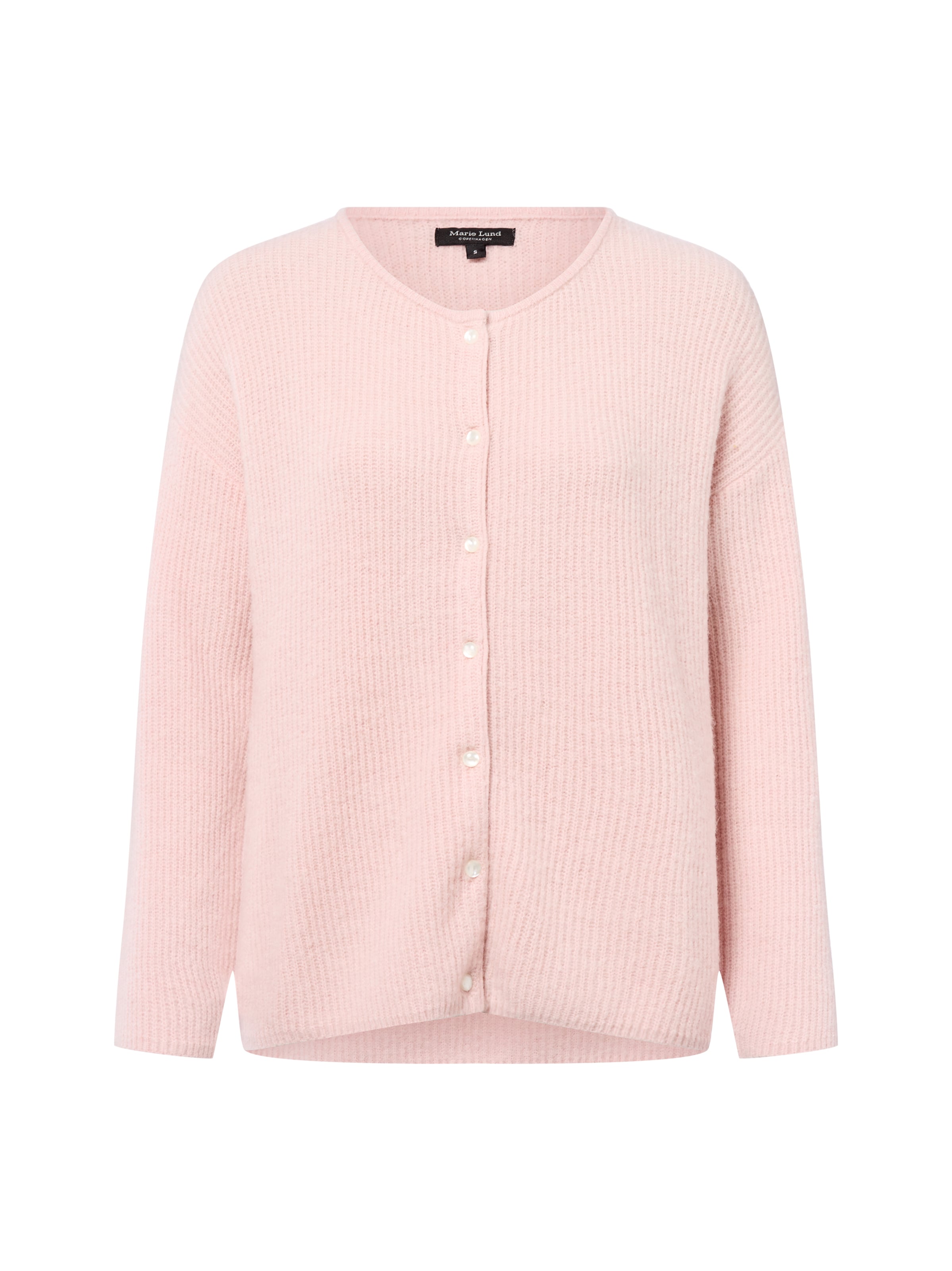 Marie Lund Gebreid vest in Roze: voorkant