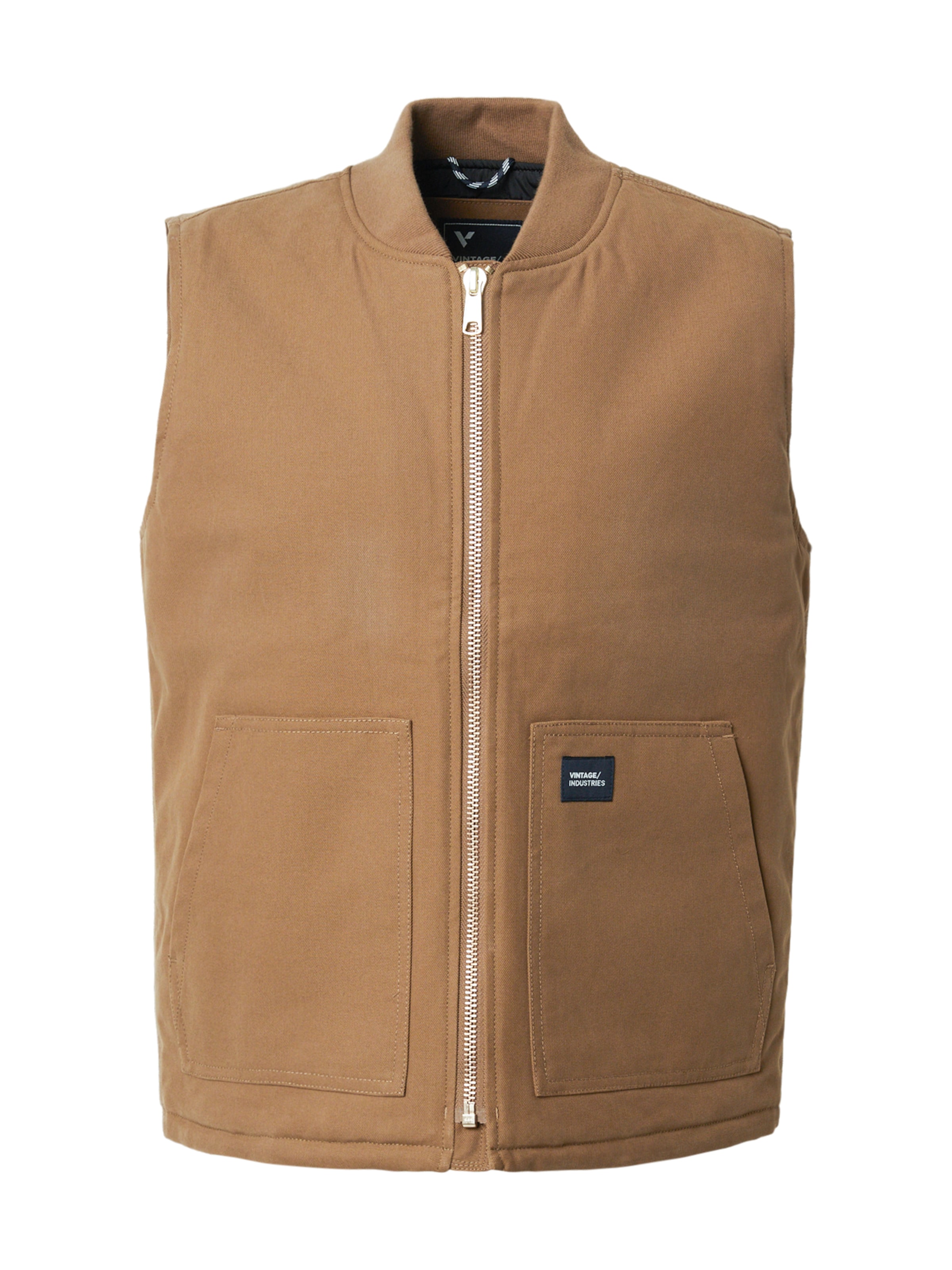 Gilet 'Hallet' Vintage Industries en marron : devant