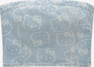 Pull&Bear Toppi koossa S värissä sininen denim / valkoinen, Tuotenäkymä
