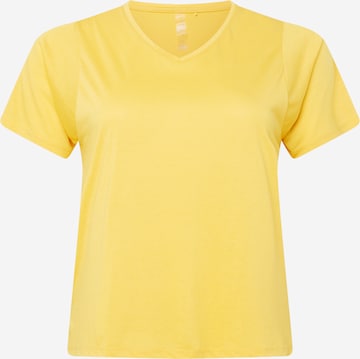 Only Play Curvy Functioneel shirt in Geel: voorkant