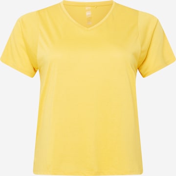 T-shirt fonctionnel Only Play Curvy en jaune : devant