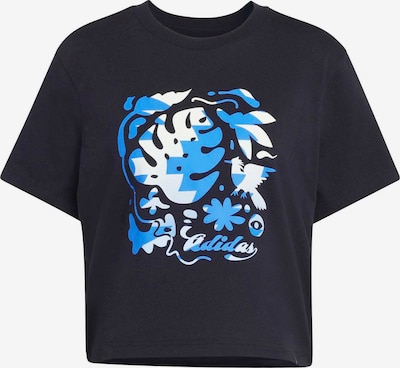 Sportiniai marškinėliai 'HOT COMMUNITY' iš ADIDAS SPORTSWEAR, spalva – mėlyna / juoda / balta, Prekių apžvalga