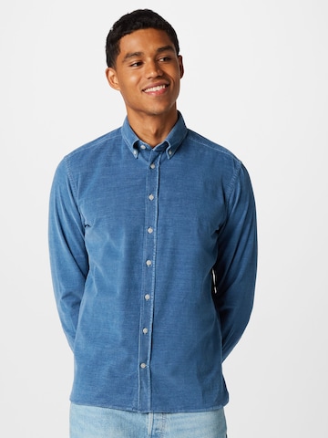 Hackett London - Ajuste regular Camisa en azul: frente