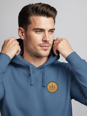 Neverless Sweatshirt 'Bäume Badge 1' in Blue