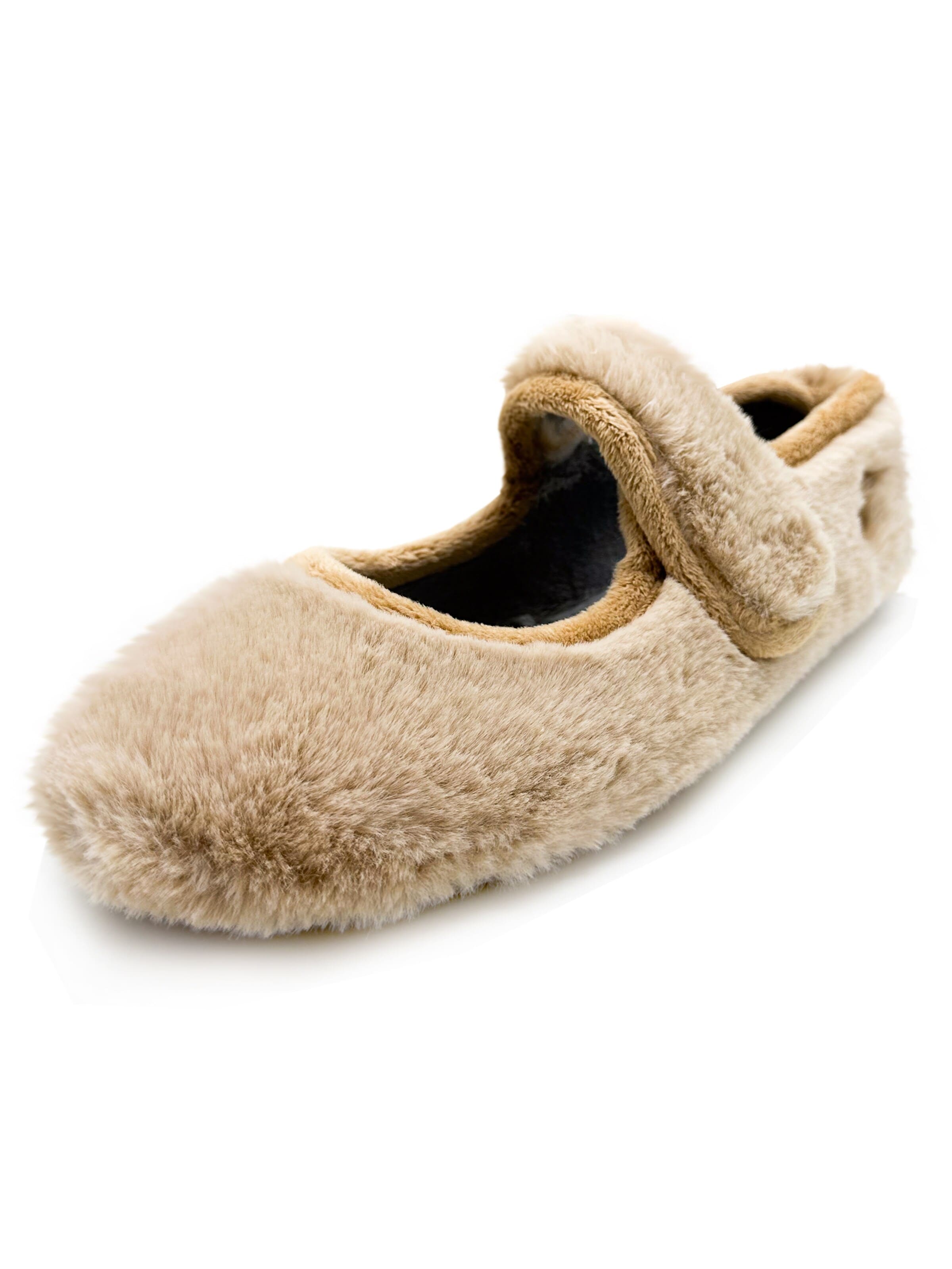 thies Ballet Flats with Strap 'thies 1856 ® Rec Fur Ballerina' in Beige: front