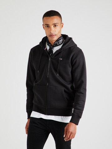 Tommy Jeans Regular fit Zip-Up Hoodie in Black: front
