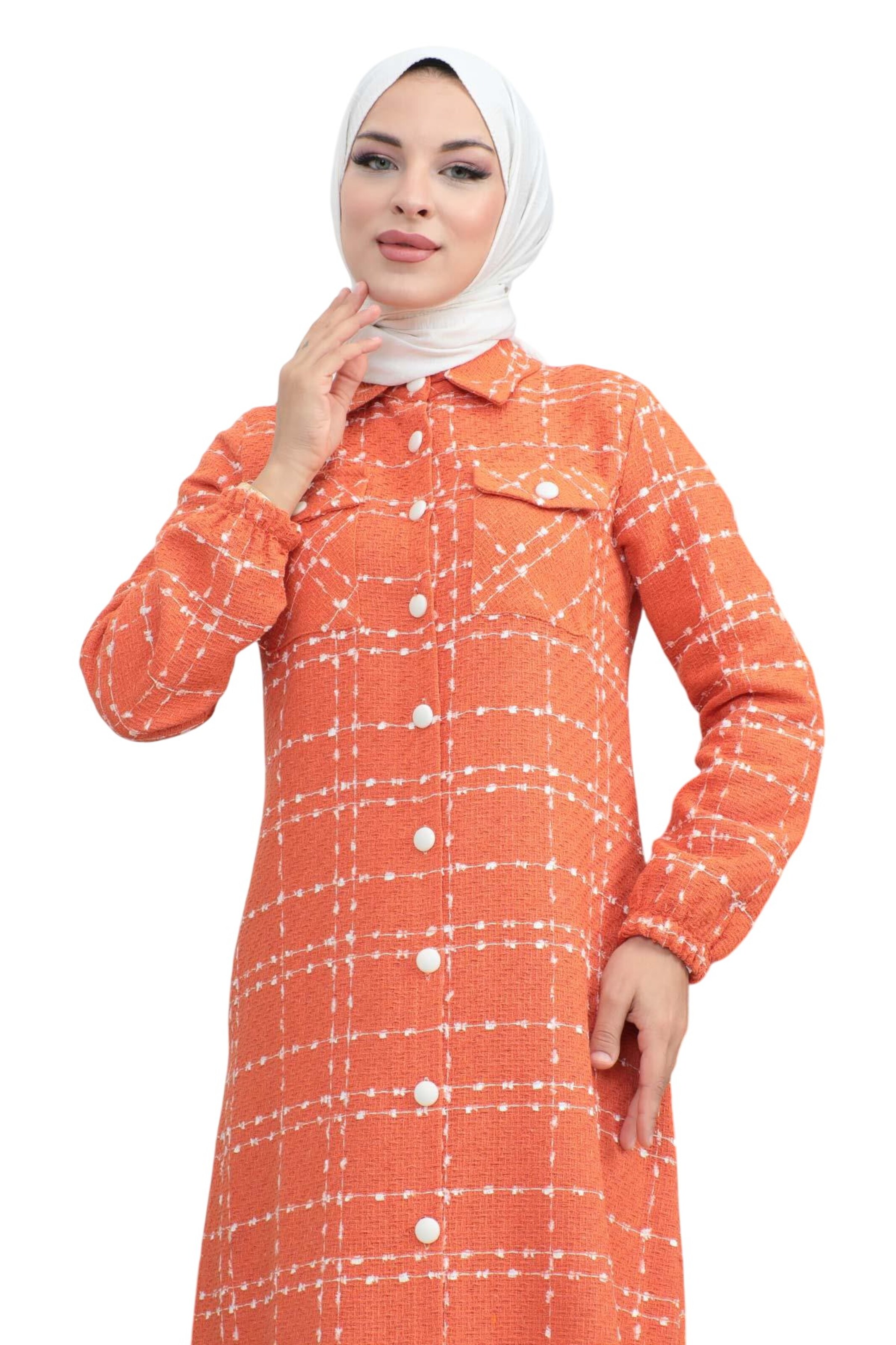 Manteau mi-saison MODAMIHRAM en orange