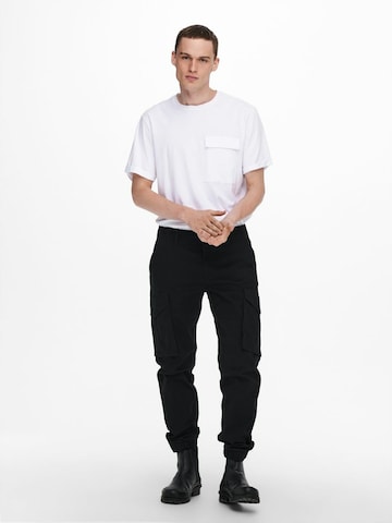 Only & Sons Tapered Cargo Pants 'Kim' in Black