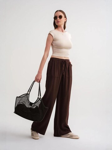 MixRay Wide leg Broek in Bruin