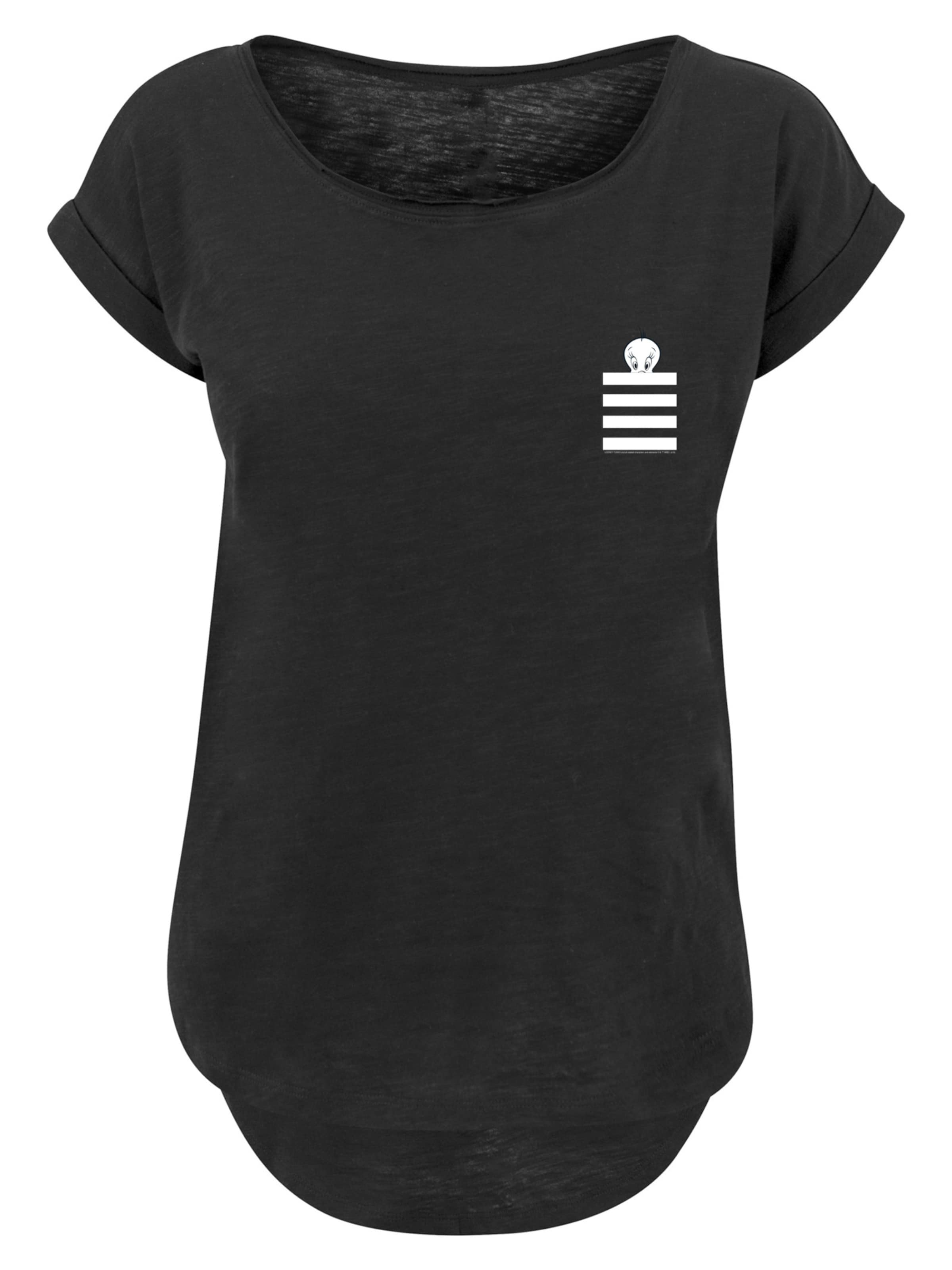 F4NT4STIC Shirt 'Looney Tunes Tweety Pie' in Zwart: voorkant