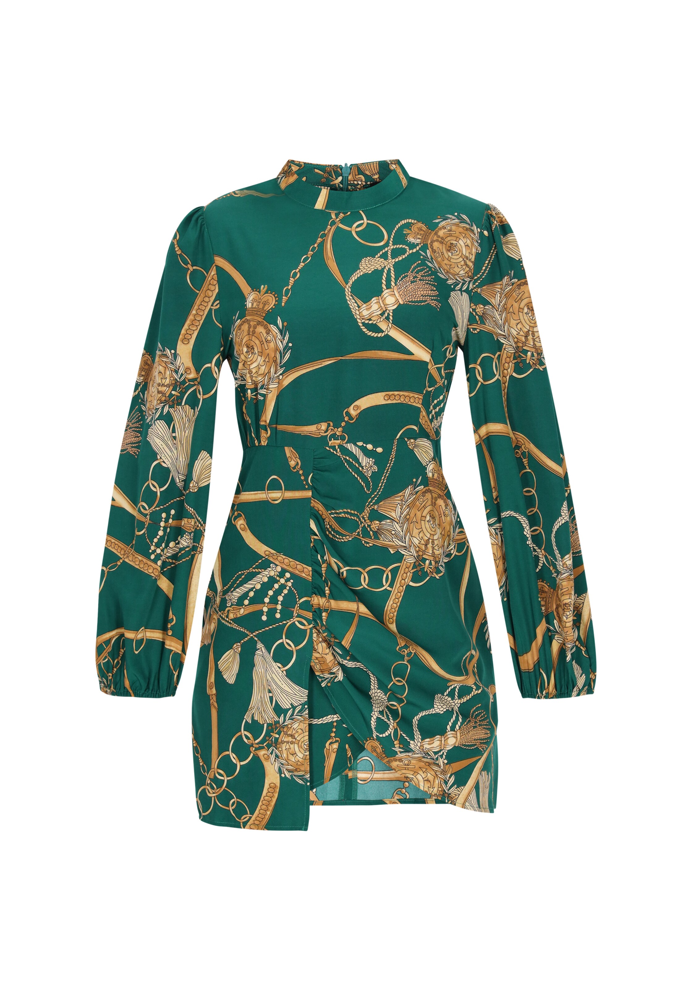 faina - Vestido de gala en verde: frente