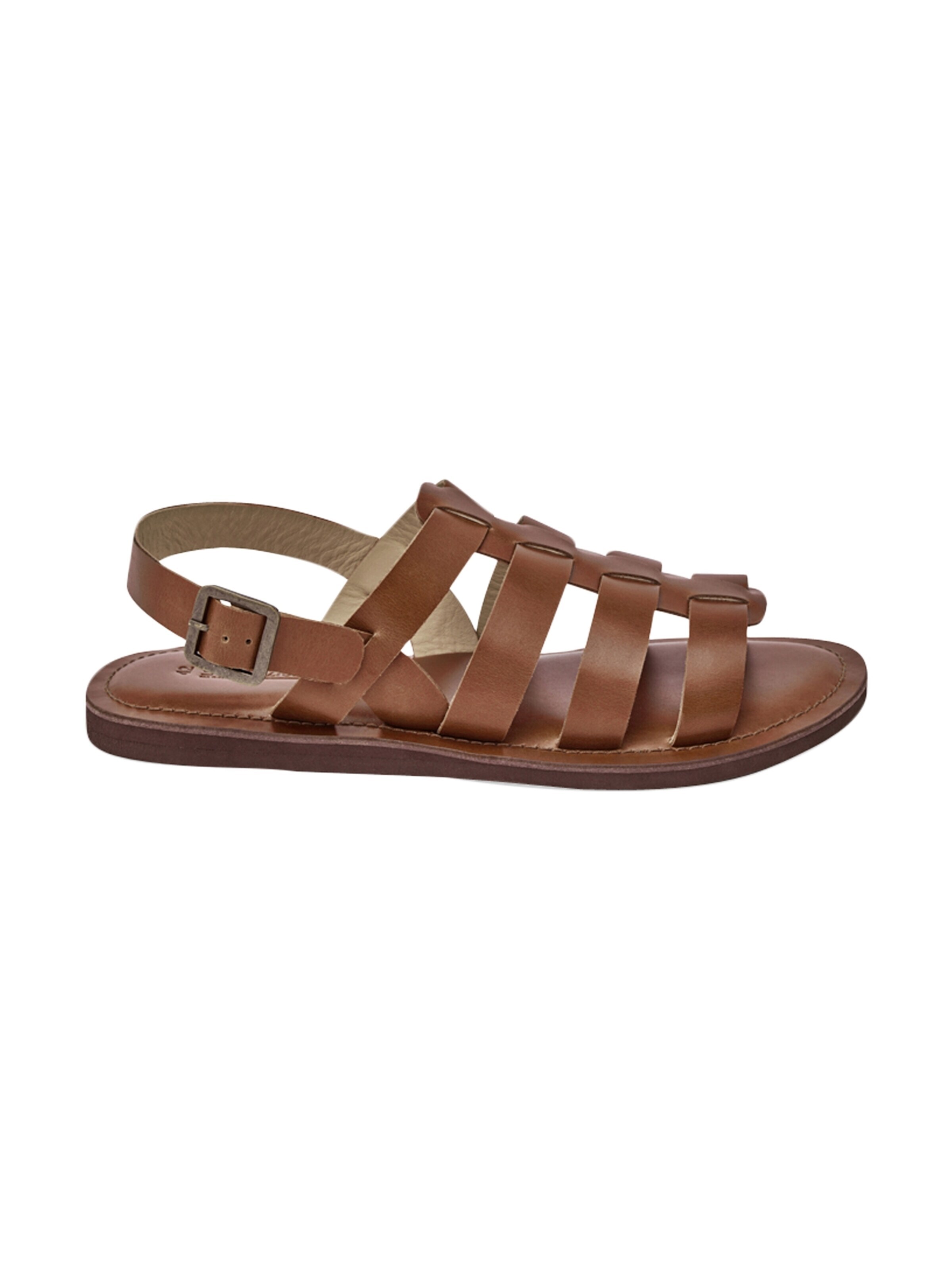 Les Tropéziennes Sandal 'Flache Ledersandalen von Enael' in Brown