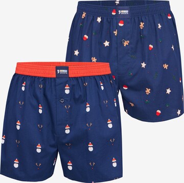 Happy Shorts Boxer shorts ' XMAS ' in Blue: front