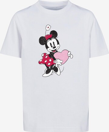 ABSOLUTE CULT Shirt 'Minnie Mouse - Love Heart' in White: front