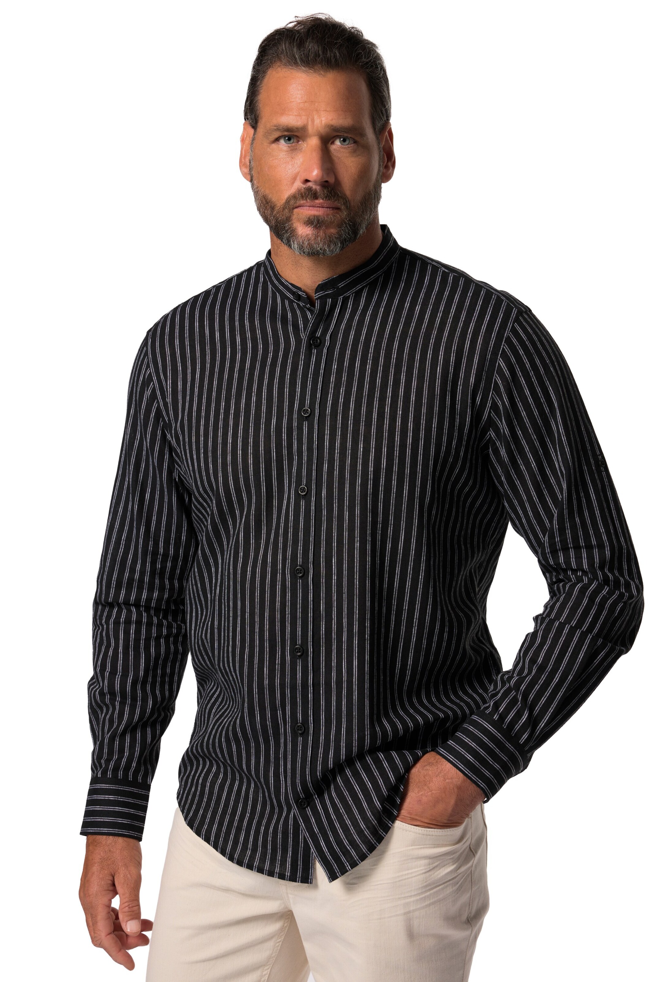 JP1880 Comfort fit Overhemd in Zwart