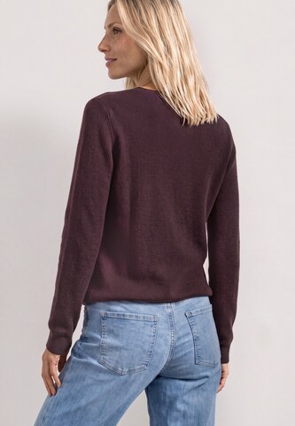 STREET ONE Langarm Pullover mit V-Ausschnitt in Rot