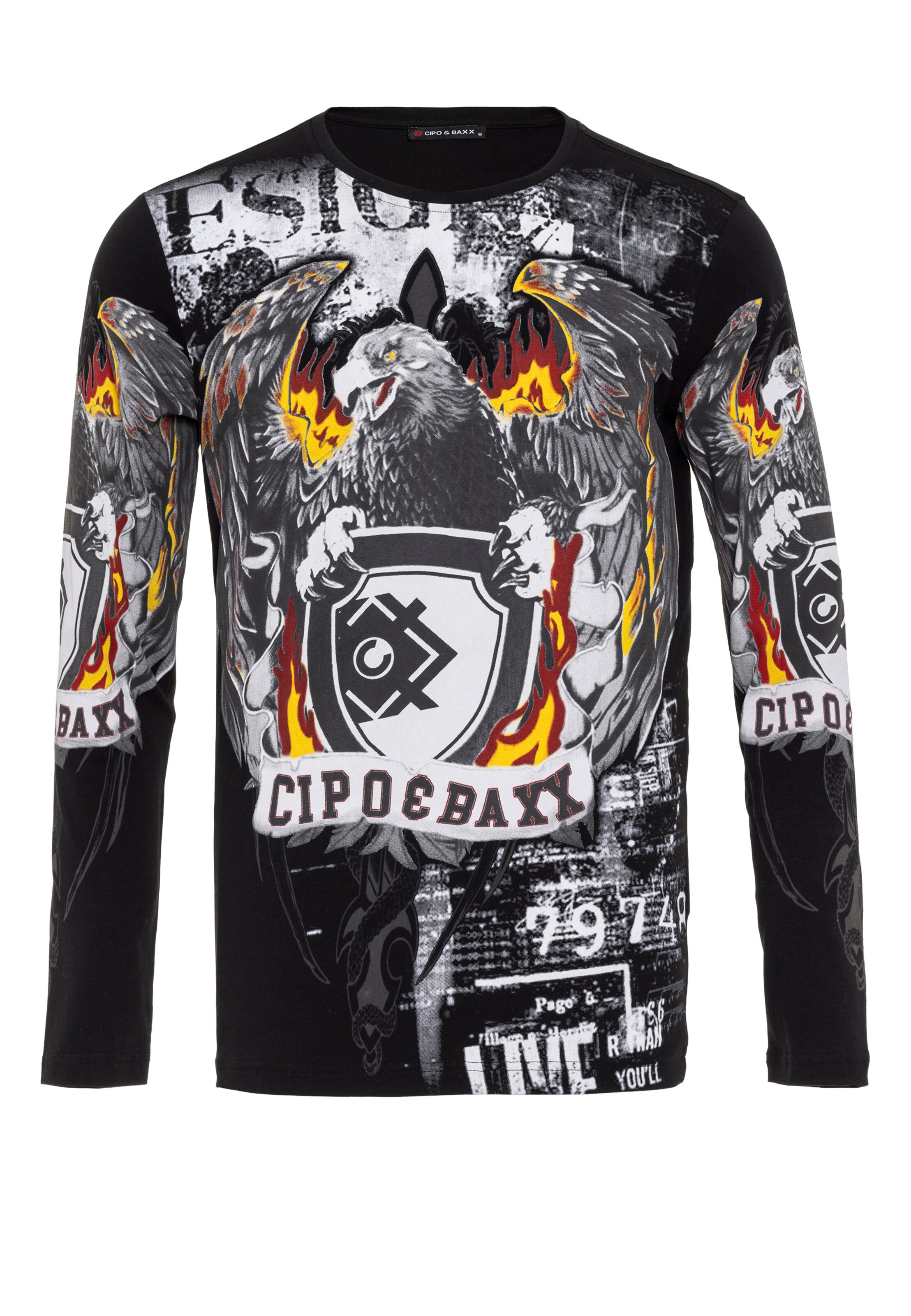 CIPO & BAXX Shirt in Zwart: voorkant