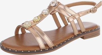 Ital-Design Strap Sandals in Gold: front