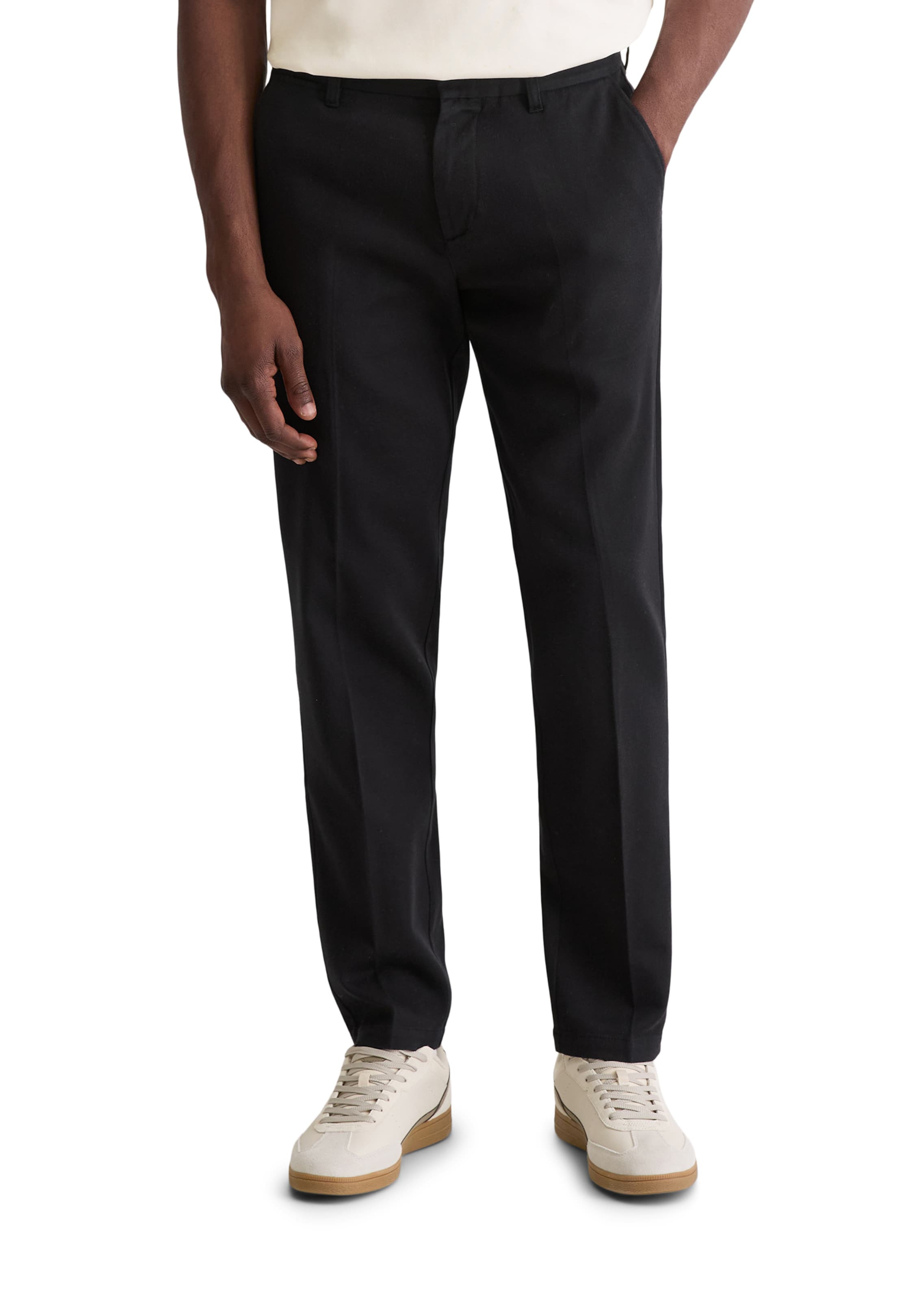 Marc O'Polo Regular Chinohose 'Osby' in Schwarz: Vorderseite