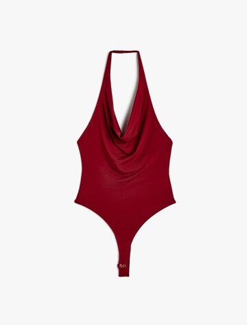 Koton Shirt Bodysuit in Red