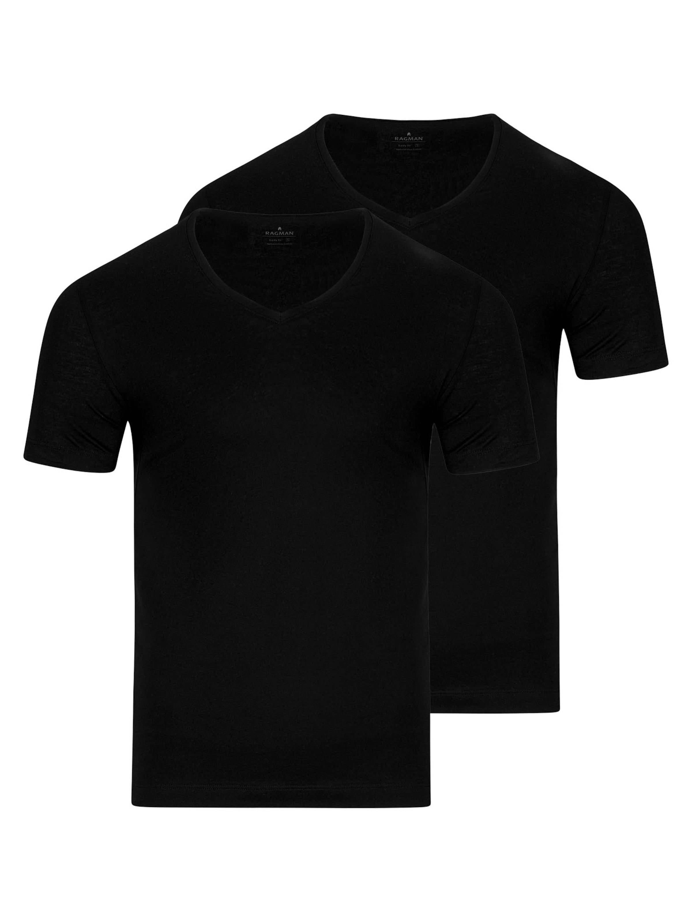 Maglietta intima 'Basic' di Ragman in nero: frontale