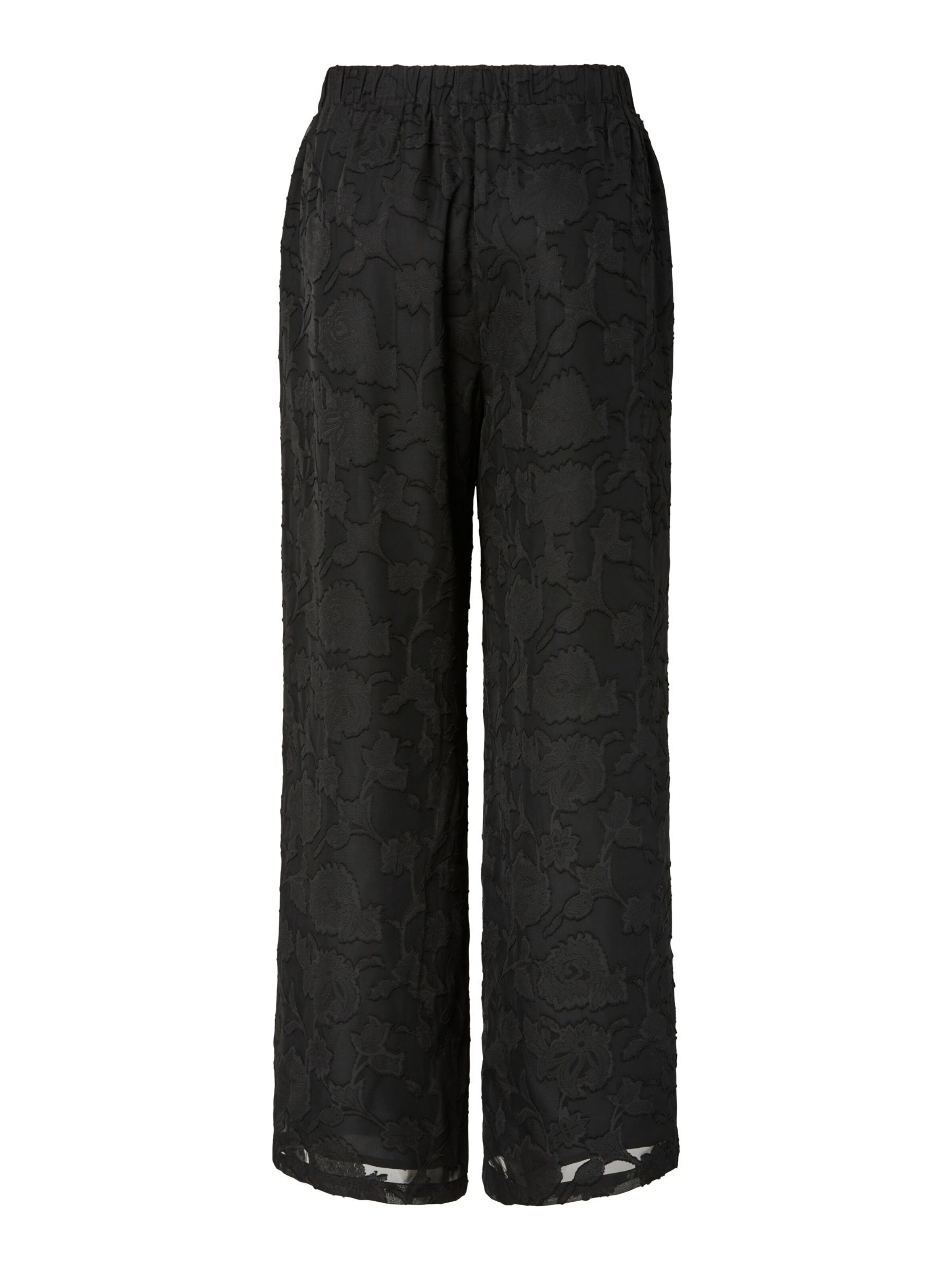 PIECES Wide leg Trousers 'PCNea' in Black