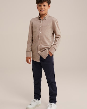 WE Fashion Regular fit Button up shirt in Beige