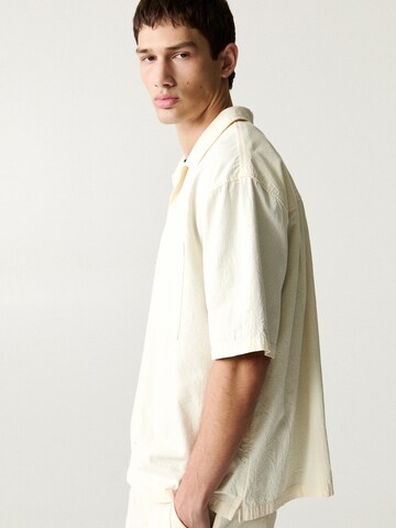 Pull&Bear Comfort fit Button Up Shirt in Beige