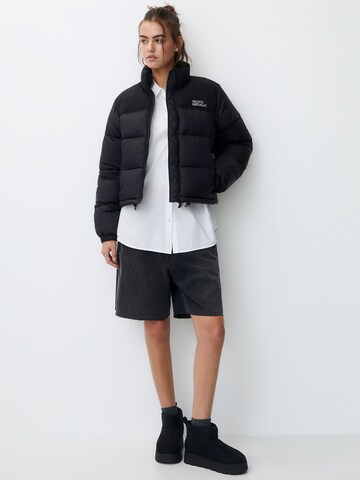 Pull&Bear Winter Jacket in Black