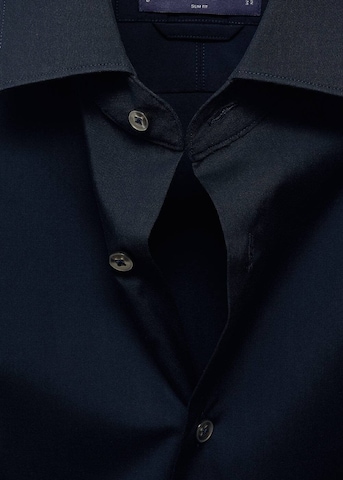 MANGO MAN Slim fit Button Up Shirt in Blue
