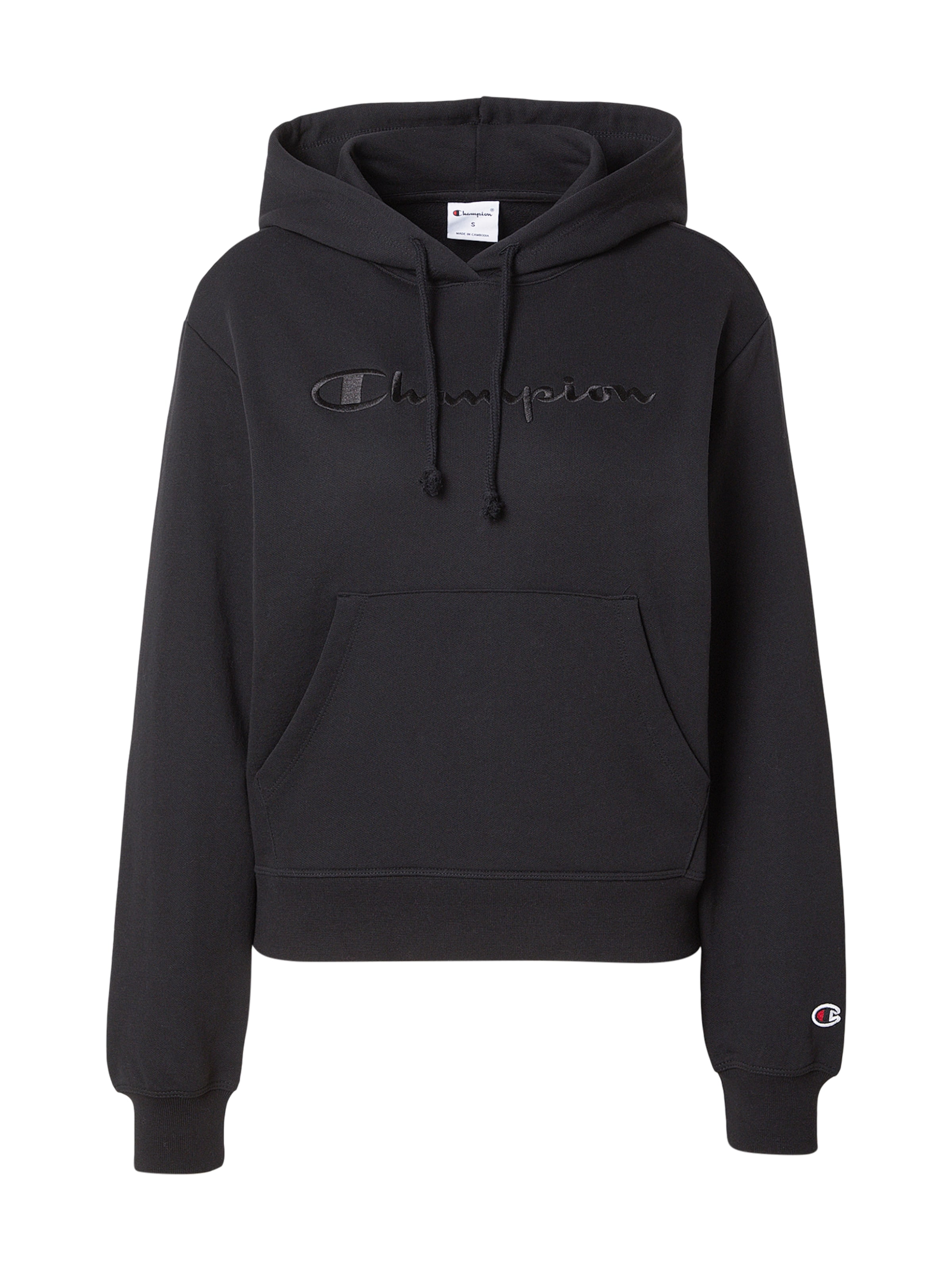 Bluză de molton de la Champion Authentic Athletic Apparel pe negru: față