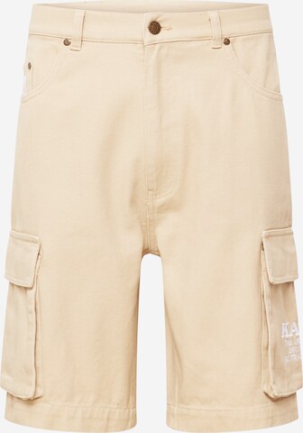 Regular Pantalon cargo Karl Kani en beige : devant