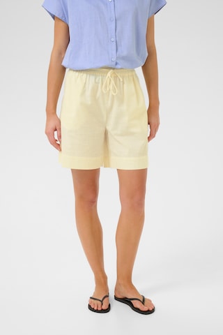 My Essential Wardrobe Loose fit Pants 'Skye' in Yellow: front