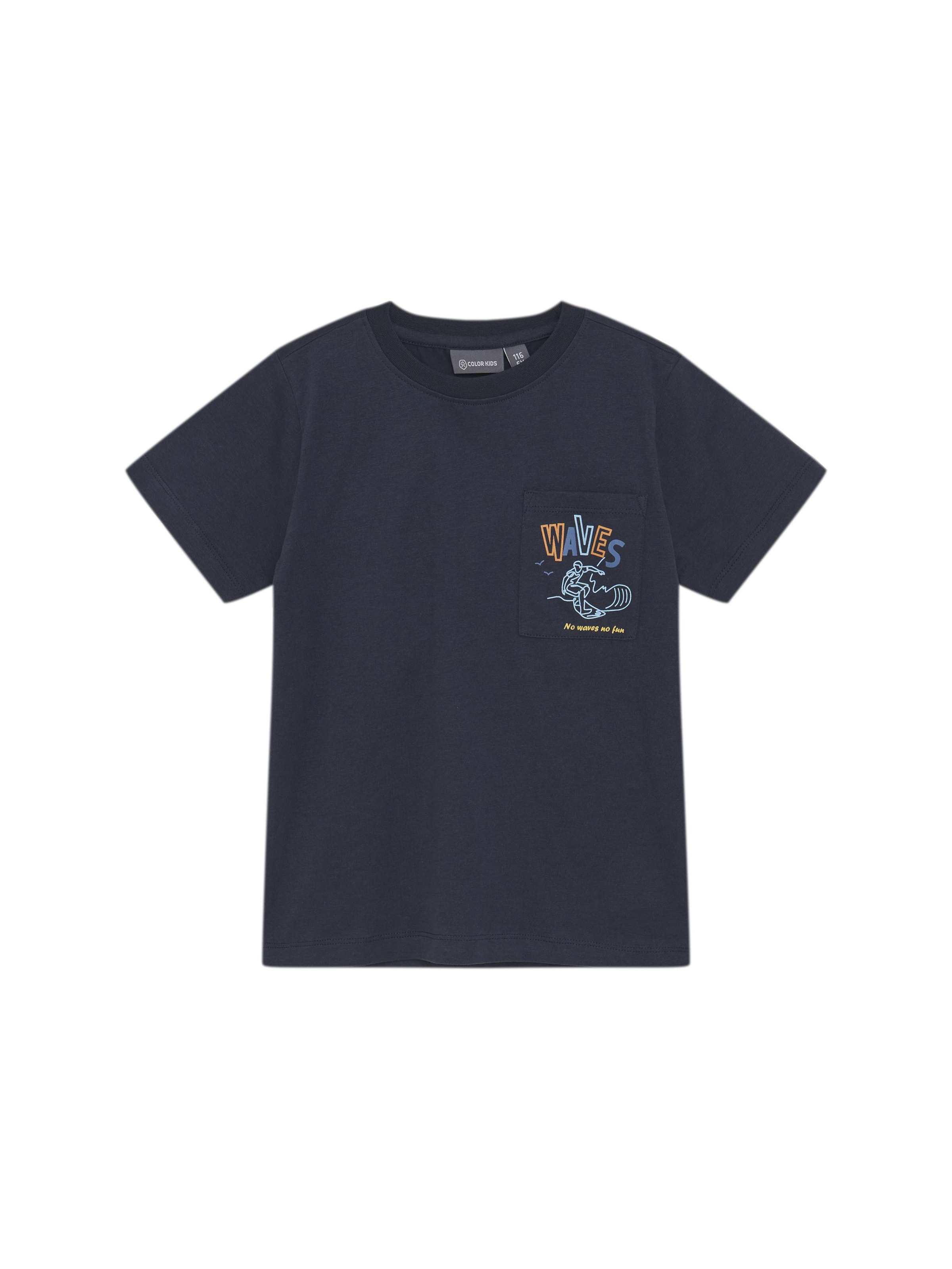 COLOR KIDS - Camiseta ' COT-shirt mit Backprint' en azul: frente