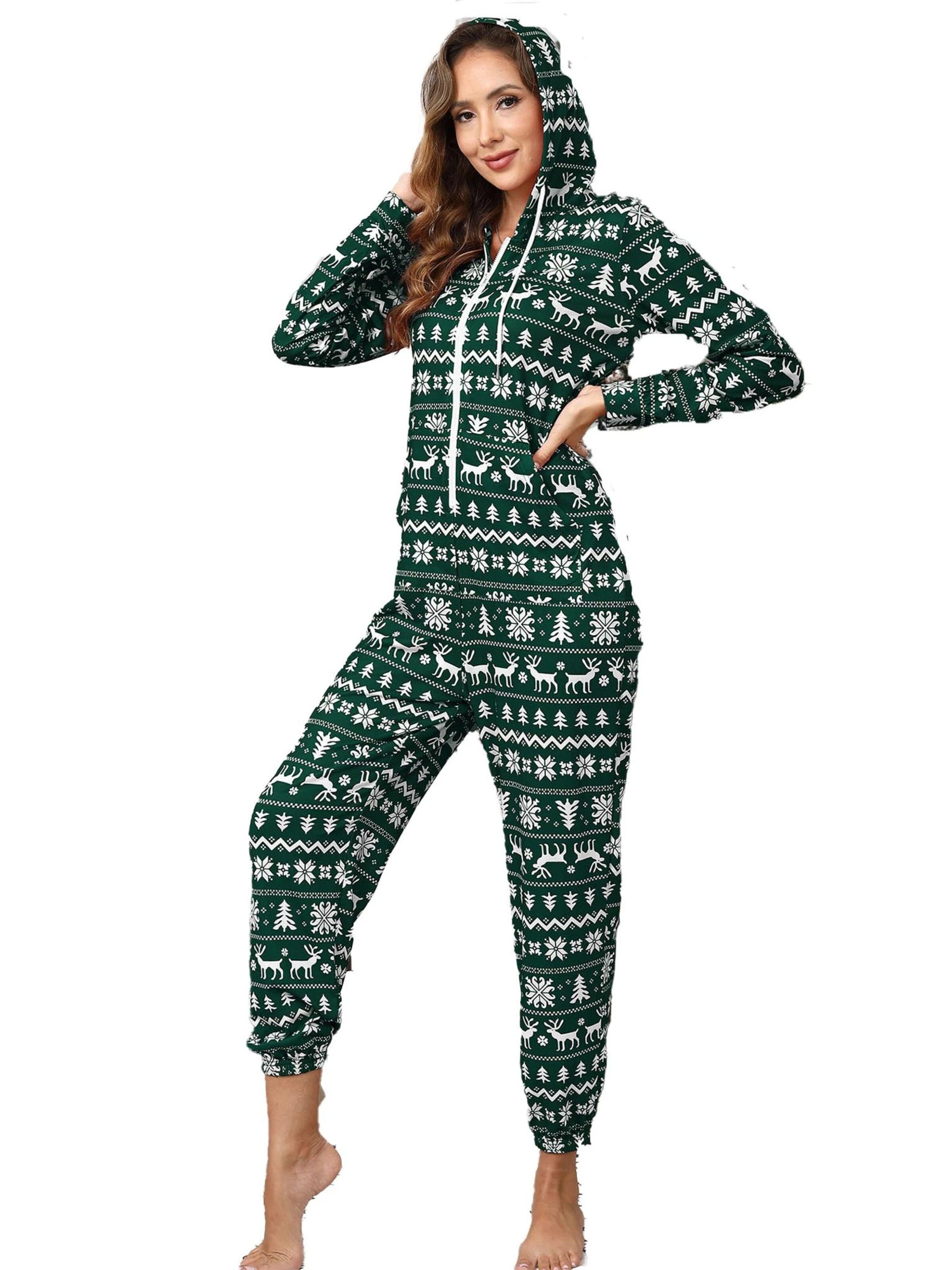 KoJooin Kombinezon 'Damen Overall mit Print, Kapuze, Kordelzug, langen Ärmeln und Taschen Bequemer Freizeit Jumpsuit' w kolorze zielony