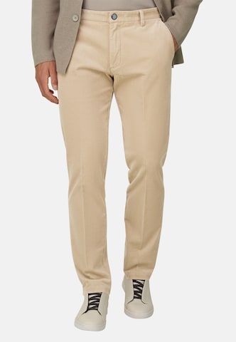 Boggi Milano Slim fit Chino trousers in Beige: front