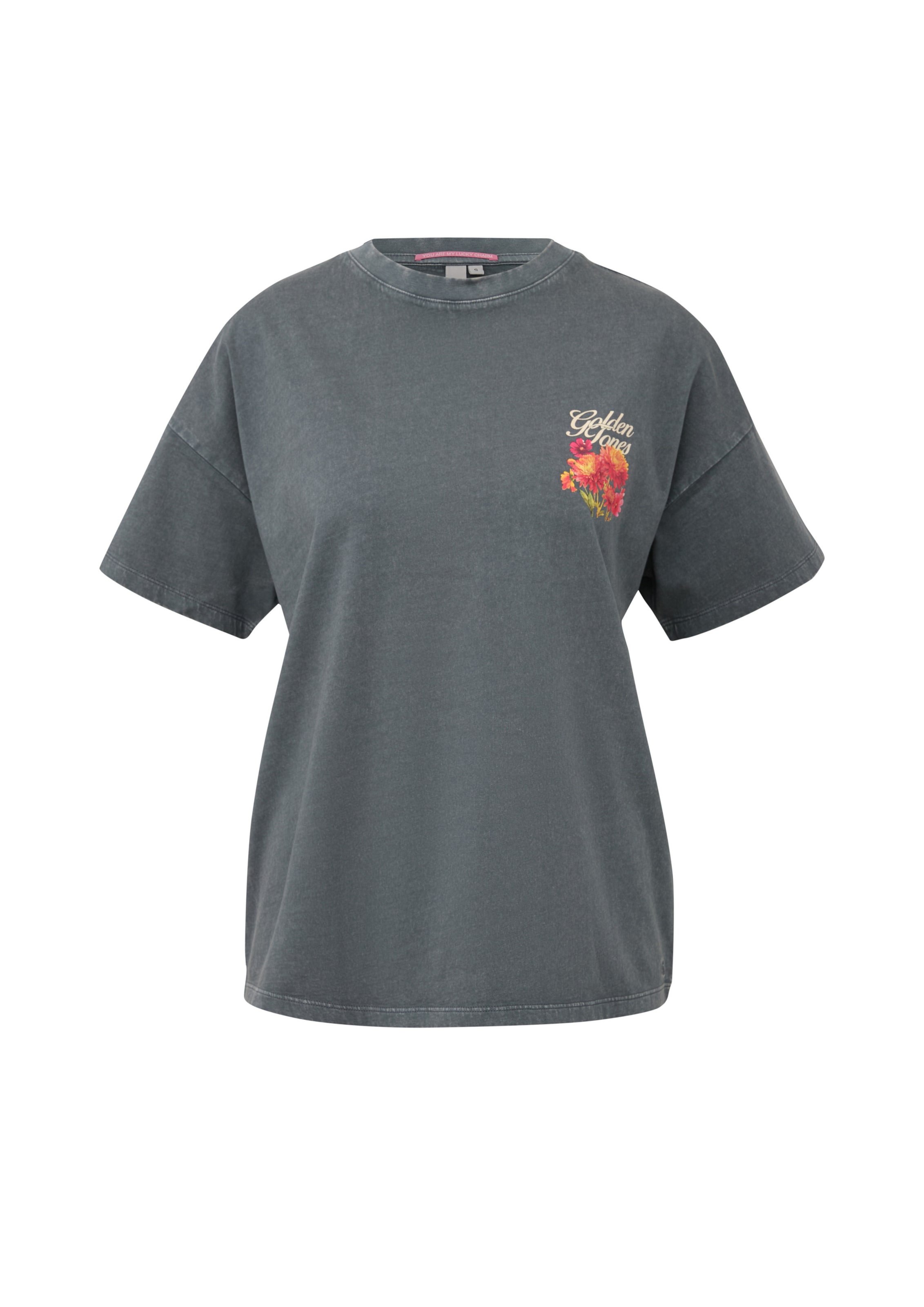 T-shirt QS en gris : devant