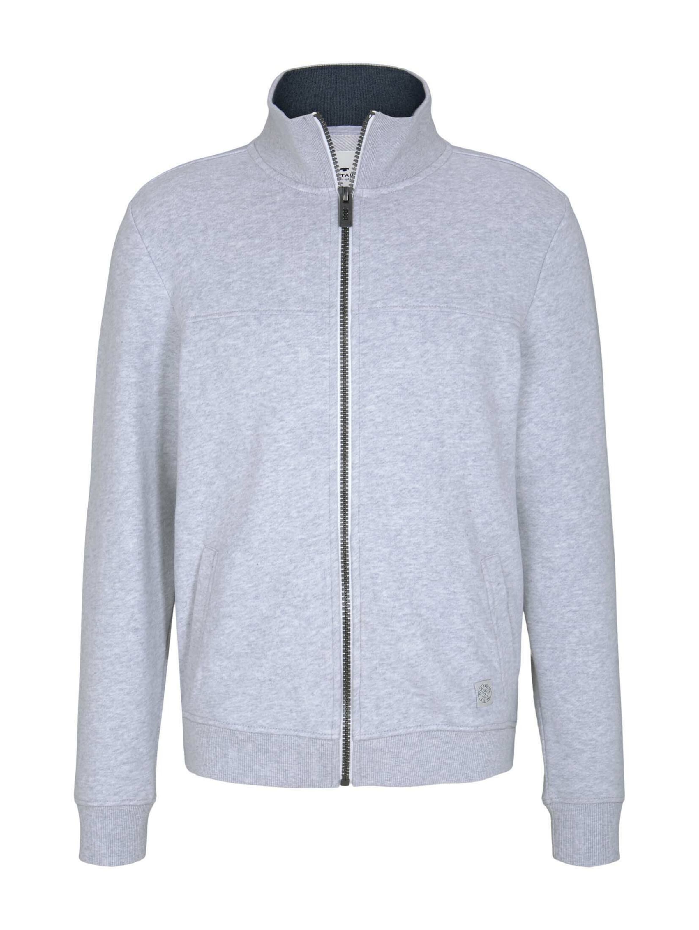 TOM TAILOR Sweatjacke in Grau: Vorderseite