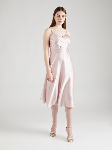 Robe de cocktail Laona en rose : devant