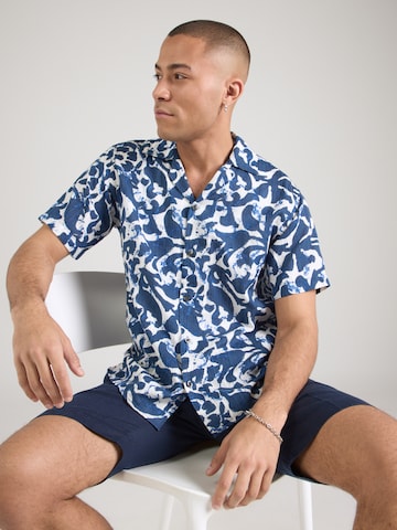 Fit confort Chemise 'JPRBLUBILBAO' Jack & Jones Premium en bleu : devant