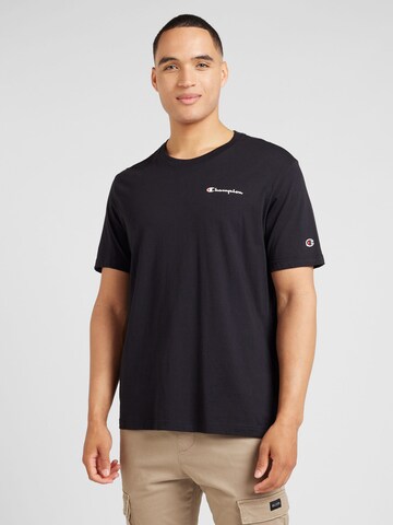juoda Champion Authentic Athletic Apparel Marškinėliai: priekis