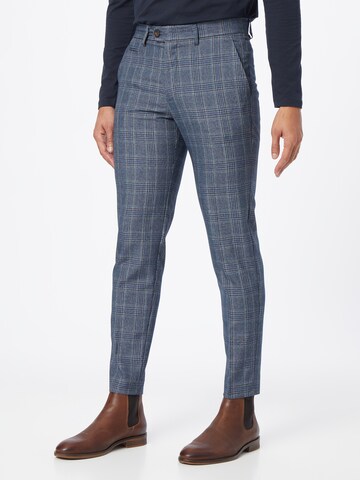 Lindbergh Slim fit Chino trousers in Blue: front