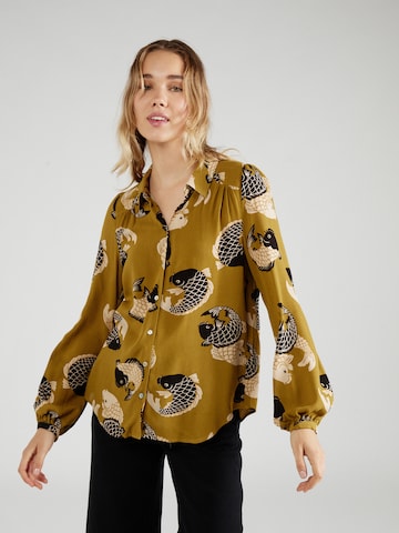 King Louie Blouse 'Carina' in Yellow: front