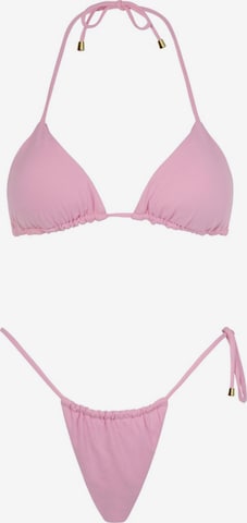 Acuarela Brand - Triángulo Bikini 'Rio Triangle Bikini Set' en rosa: frente