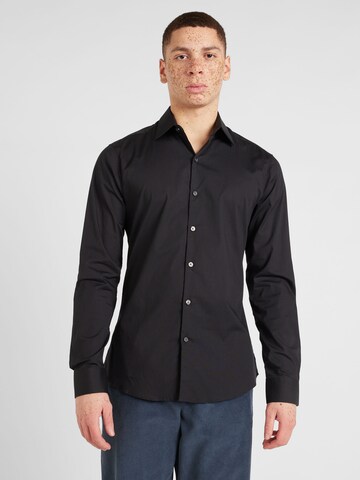 TOPMAN Slim fit Skjorta i svart: framsida