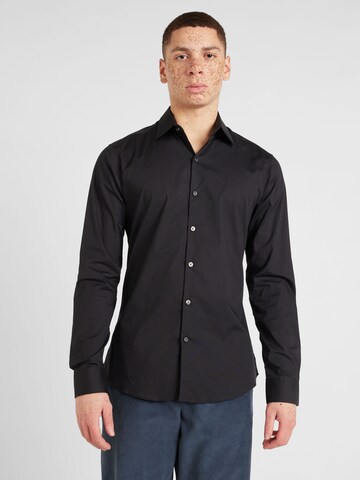 TOPMAN Slim Fit Skjorte i sort: forside