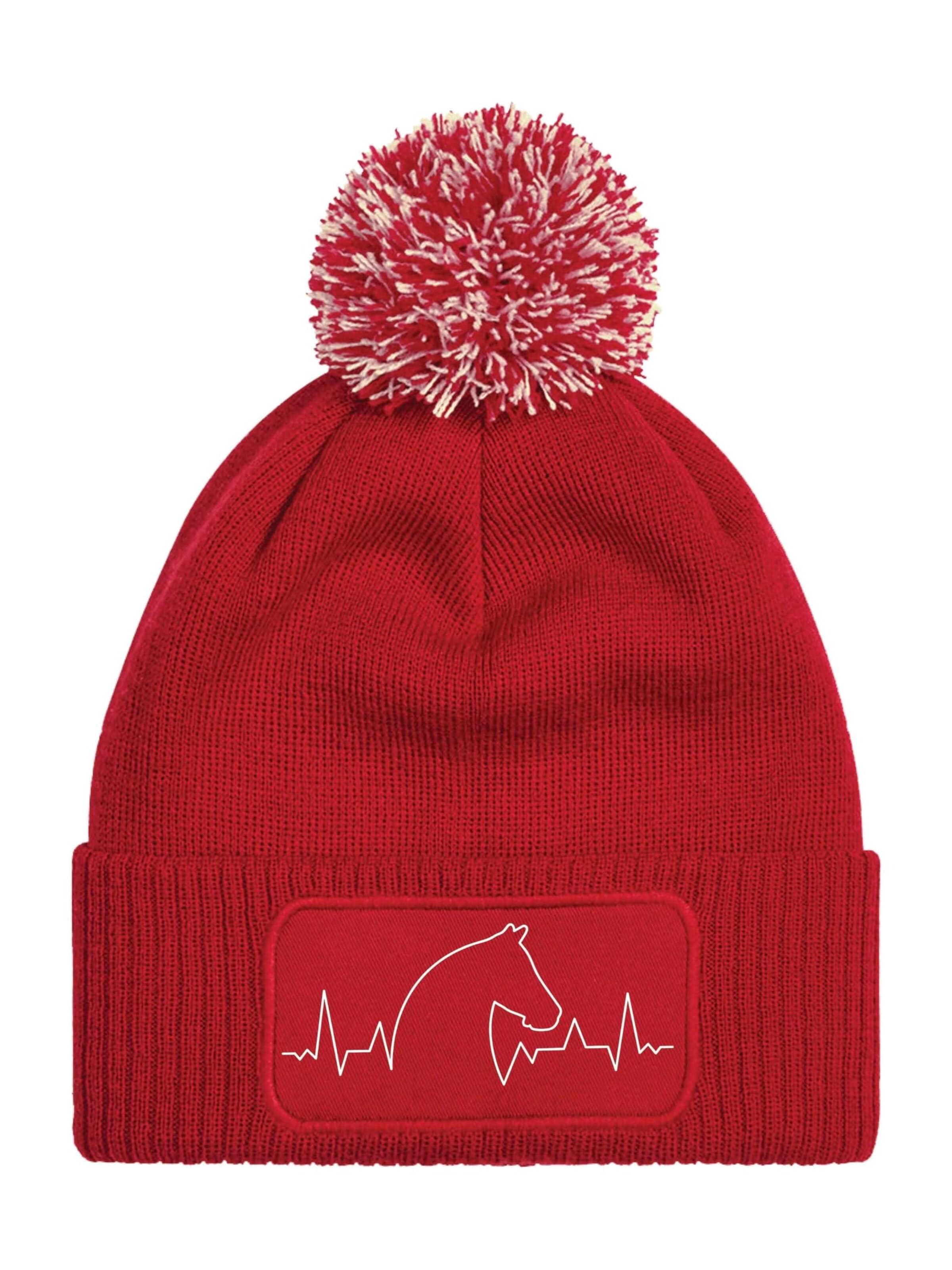Youth Designz Mütze 'Heartbeat Pferd'‌ in Rot: Vorderseite