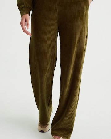 WE FashionWide Leg/ Široke nogavice Hlače - zelena boja: prednji dio