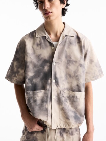 Pull&Bear Comfort fit Button Up Shirt in Beige